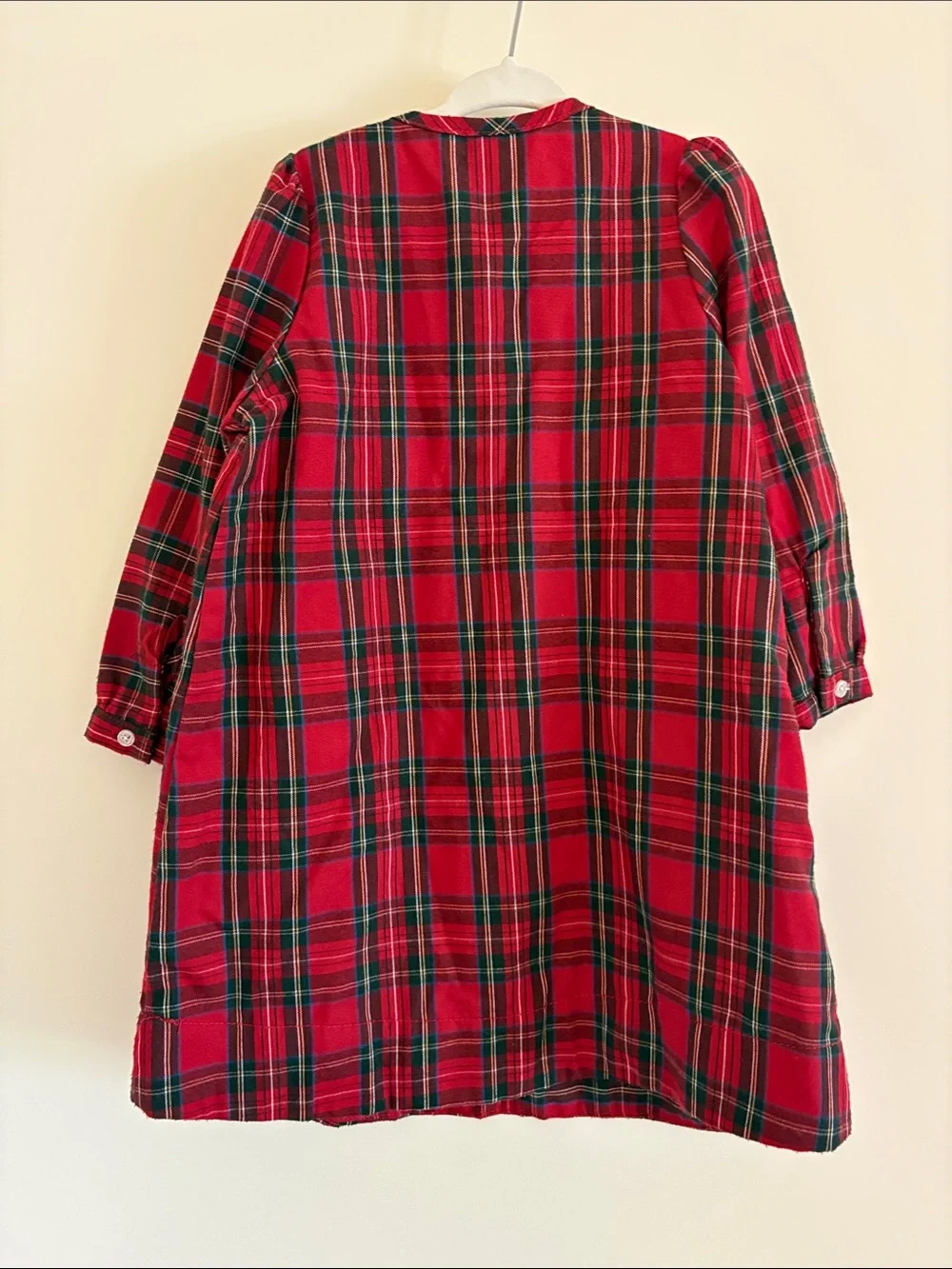 Edgehill Collection Red Plaid Nightgown with Green Accents
